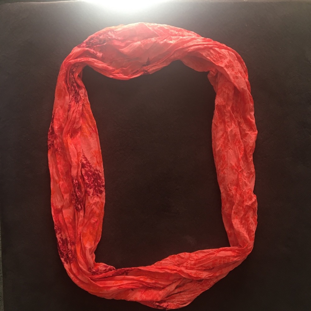 Orange double loop scarf